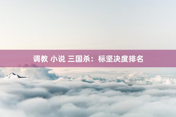 调教 小说 三国杀：标坚决度排名