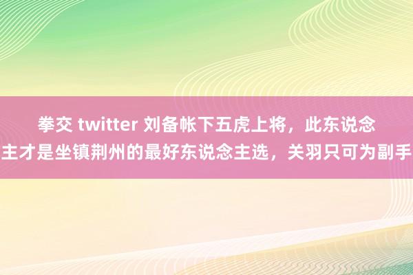 拳交 twitter 刘备帐下五虎上将，此东说念主才是坐镇荆州的最好东说念主选，关羽只可为副手