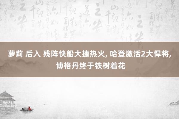 萝莉 后入 残阵快船大捷热火, 哈登激活2大悍将, 博格丹终于铁树着花