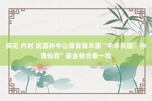 探花 内射 民国孙中山像背嘉禾图“中华民国 孙逸仙君”鎏金驰念章一枚